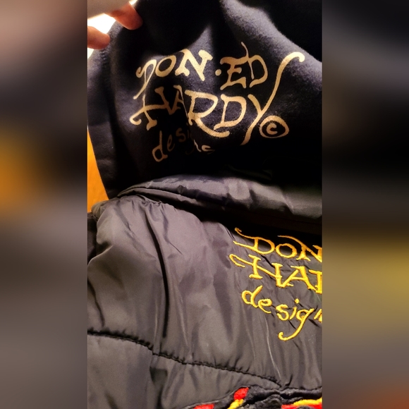 Ed Hardy KILLER black tattoo hoodie/jacket covered in embroidery juvenile szM - Picture 10 of 15